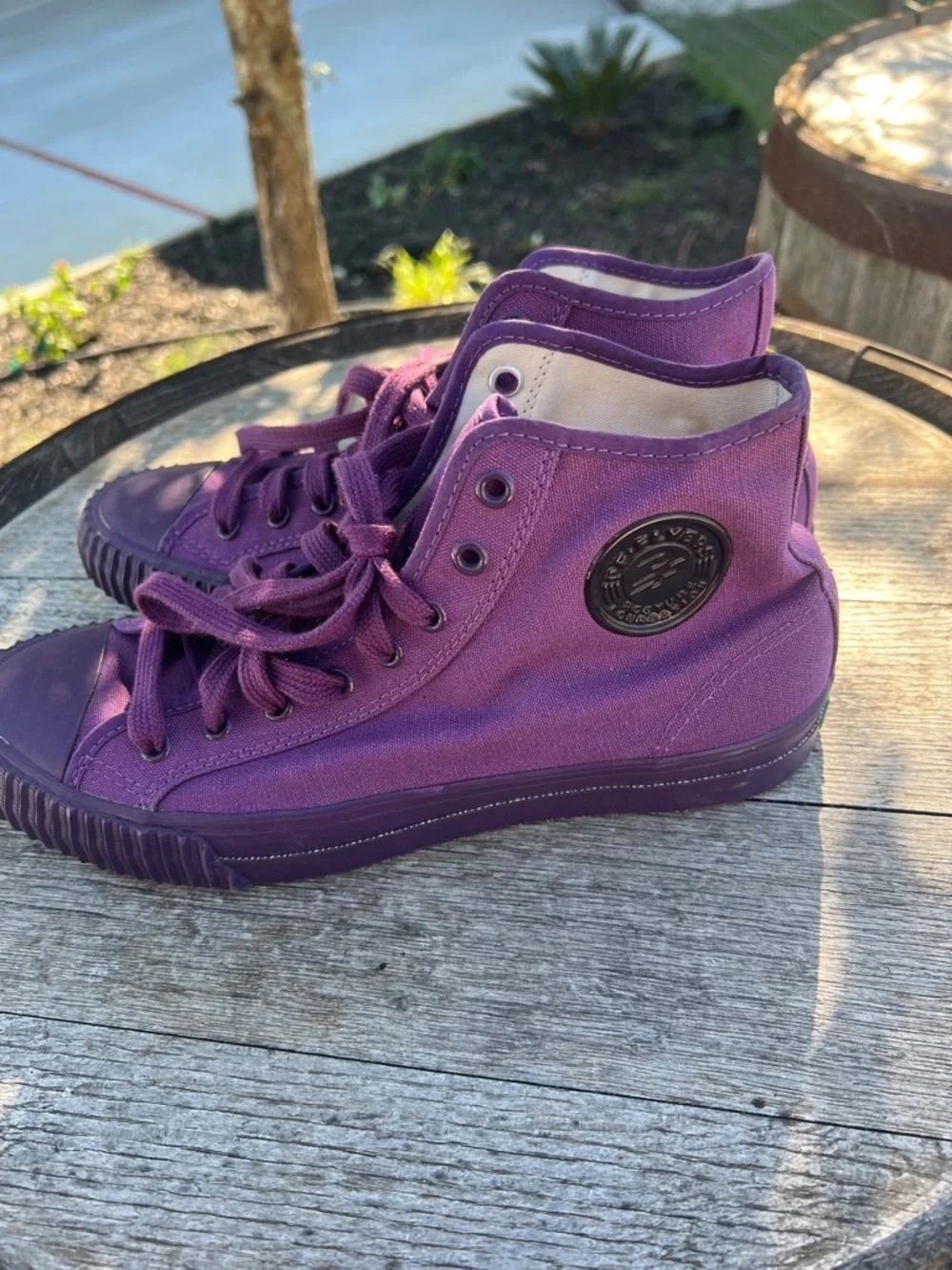 Purple PF Flyers High-Top Canvas Sneakers‎